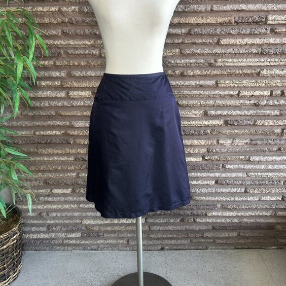 Calvin Klein Vintage Navy Blue Silk Blend Drop Waist Straight Skirt Size 12 - Picture 10 of 10